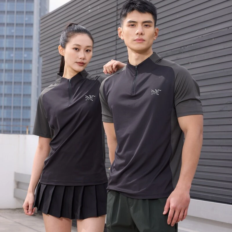 奥特莱斯鸟家高级感男士夏季新款户外运动速干短袖商务休闲上衣男