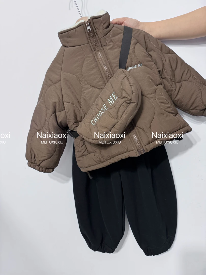 男小童带包韩版棉服加绒