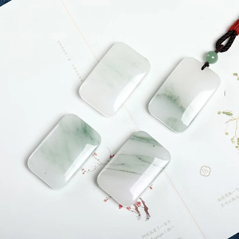 天然新疆天山翠玉平安无事牌男女同款时尚百搭吊坠