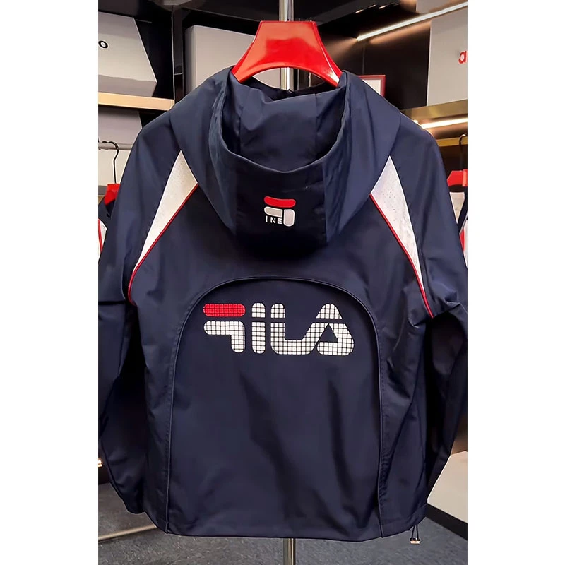 欧洲站轻奢高定大牌男装外套2025秋冬新款字母刺绣宽松连帽冲锋衣