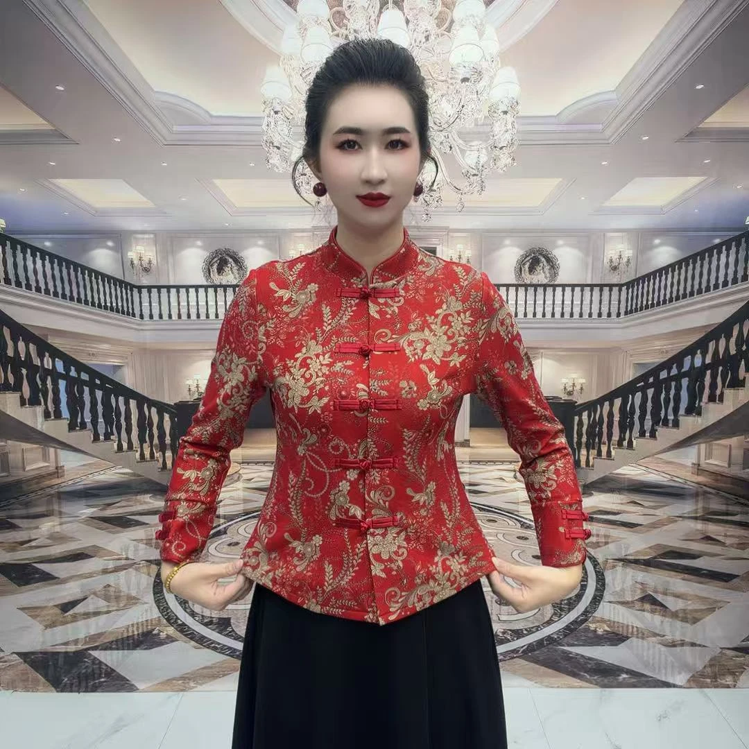 521新中式复古改良加绒旗袍衫