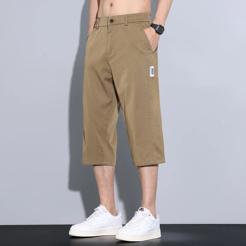 夏季薄款宽松七分裤男女百搭抗皱免烫凉感休闲裤夏天加大码中裤