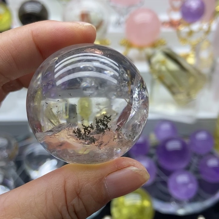 摆件水晶未镶嵌白水晶彩虹球4.2cm