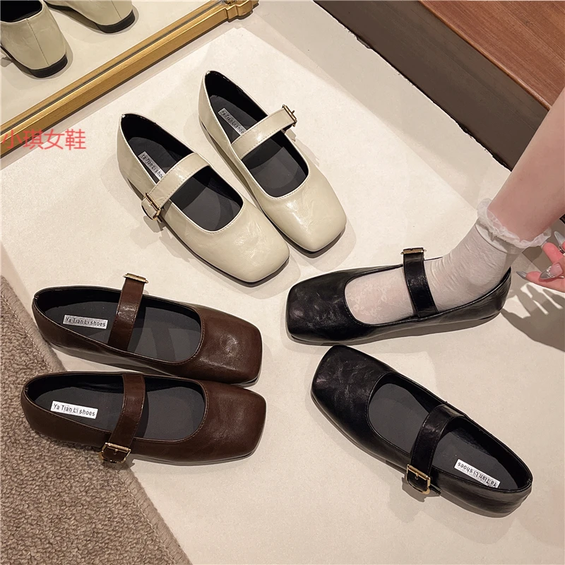 气质浅口单鞋女2025新款春季配裙子百搭软底玛丽珍小皮鞋女款