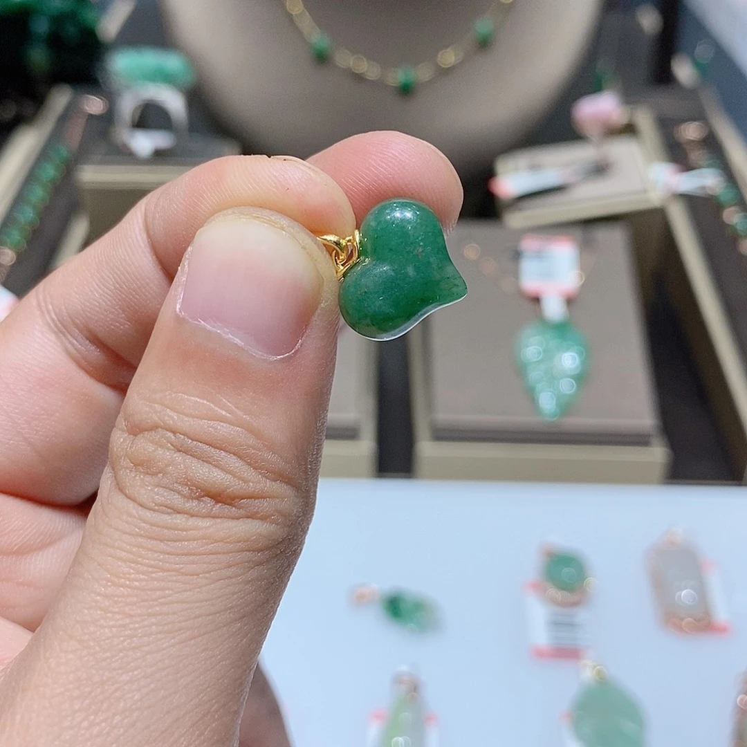 独山玉银S925镶嵌吊坠