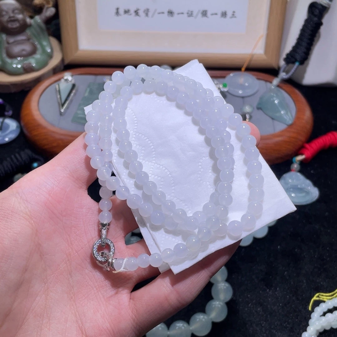 翡翠未镶嵌颈饰长串