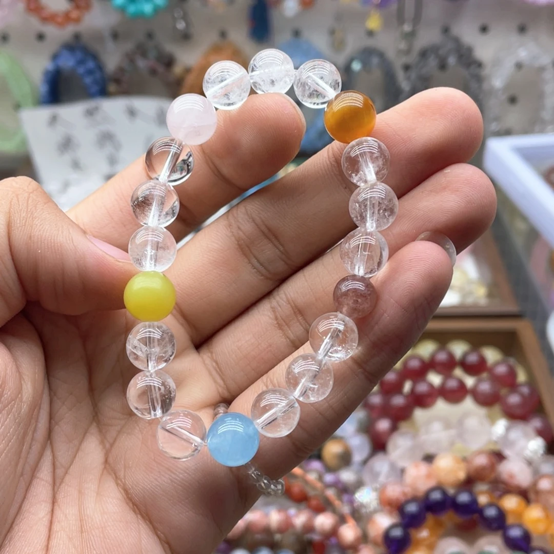 手链烟晶未镶嵌海蓝宝多宝