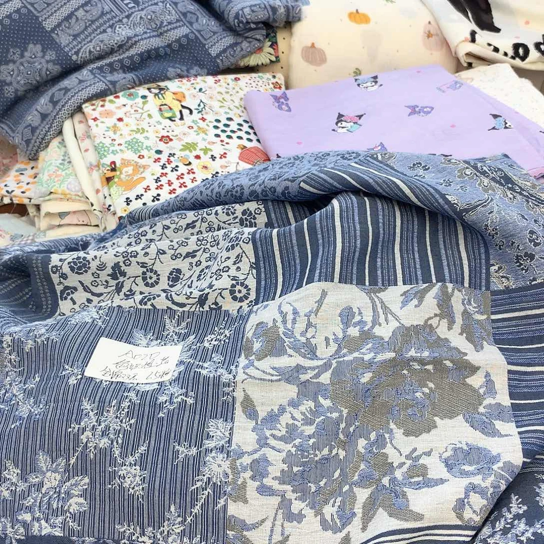 棉A020全棉色织提花双层纱2.5米宽