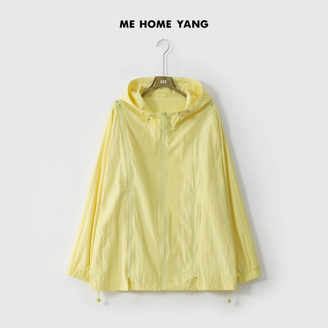 ME【香柠防晒衣】褶皱肌理巨遮肉时尚百搭休闲一手长外套MESS2055