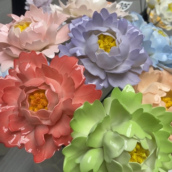 陶瓷手工制作陶瓷花7朵大牡丹