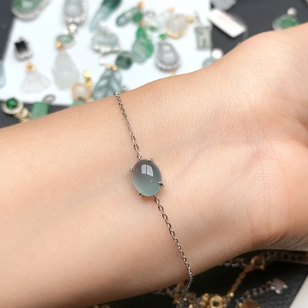 翡翠银S925镶嵌颈饰