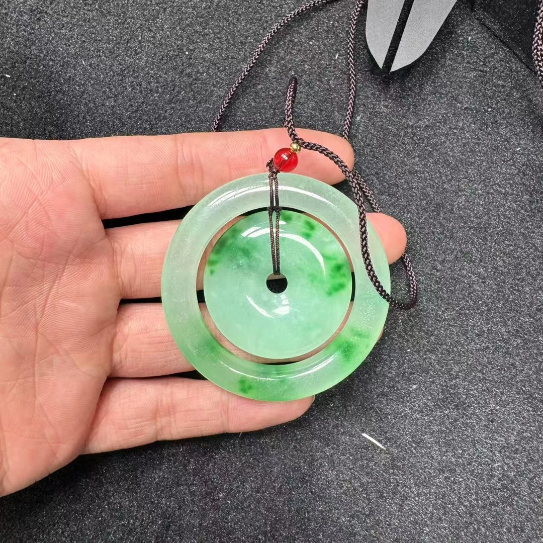 天然非洲翠子母平安扣吊坠 —多样性发