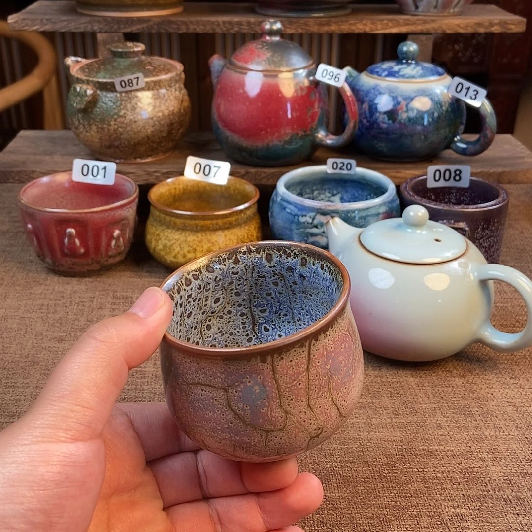 瓷片钧瓷茶壶艺术