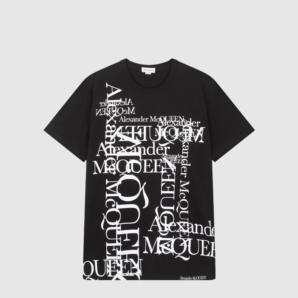 ALEXANDER MCQUEEN麦昆logo印花男时尚体恤衫短袖759452QVZ330901