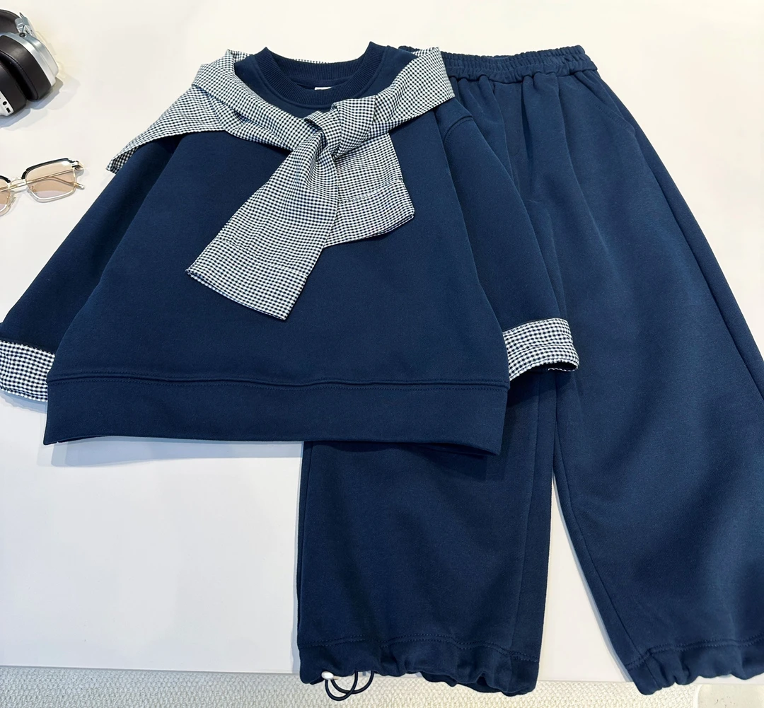 独特洋气时髦装男童韩国ins儿童衣服中大童舒适运动套装   25464