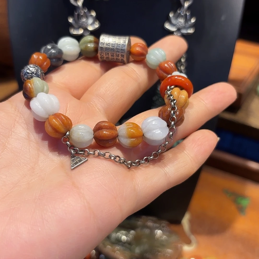 翡翠手链未镶嵌原创