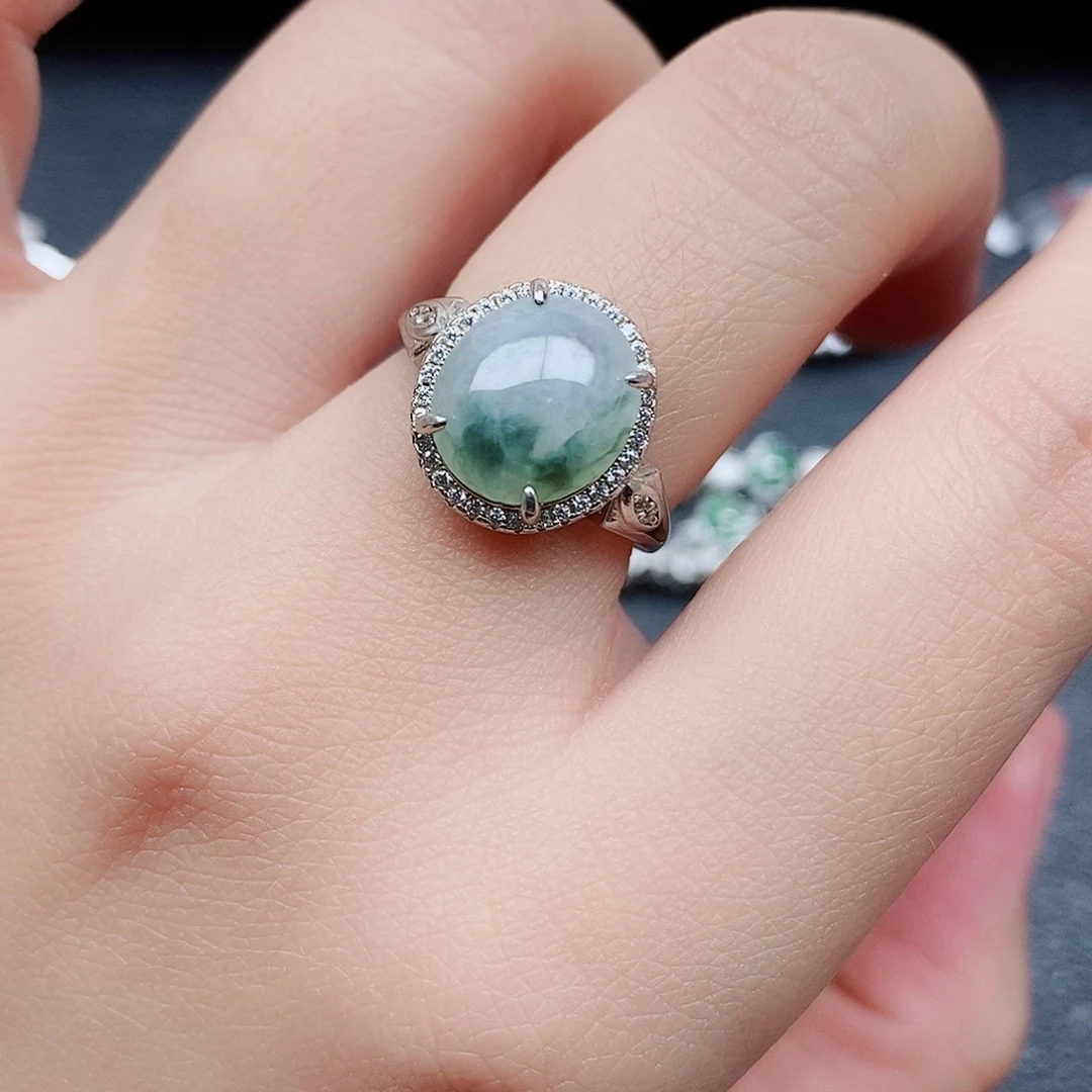 翡翠戒指银S925镶嵌11111111