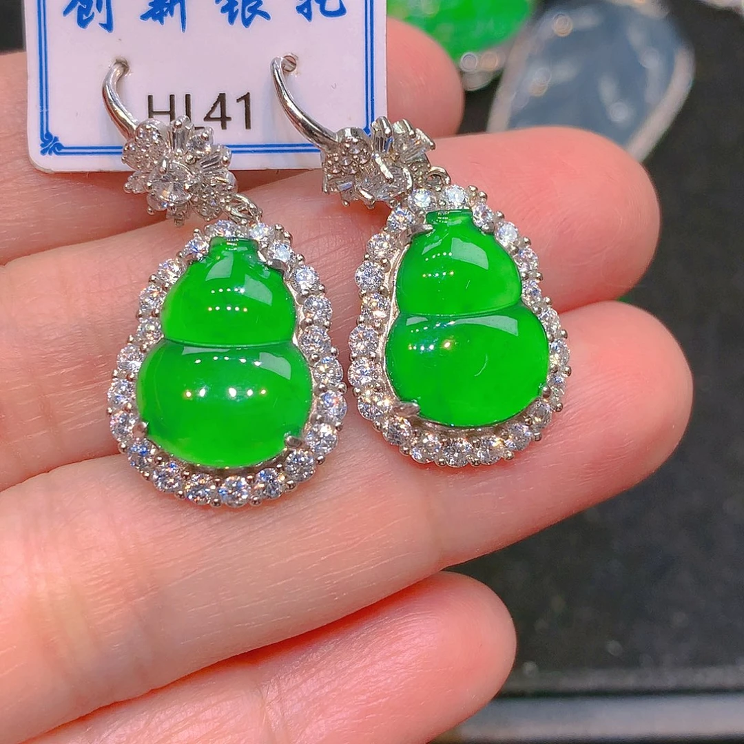 吊坠(不含链)银S925镶嵌翡翠翡翠