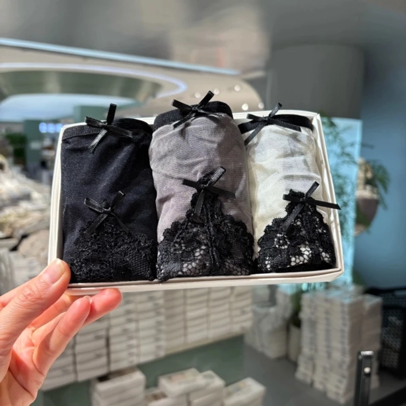 18523黑糖玫瑰中高腰性感蕾丝提花舒适女士内裤90-130