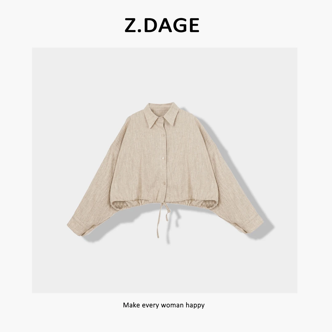 z.dage-‘南法假日’时尚小众轻奢感定制苎麻衬衣-7506