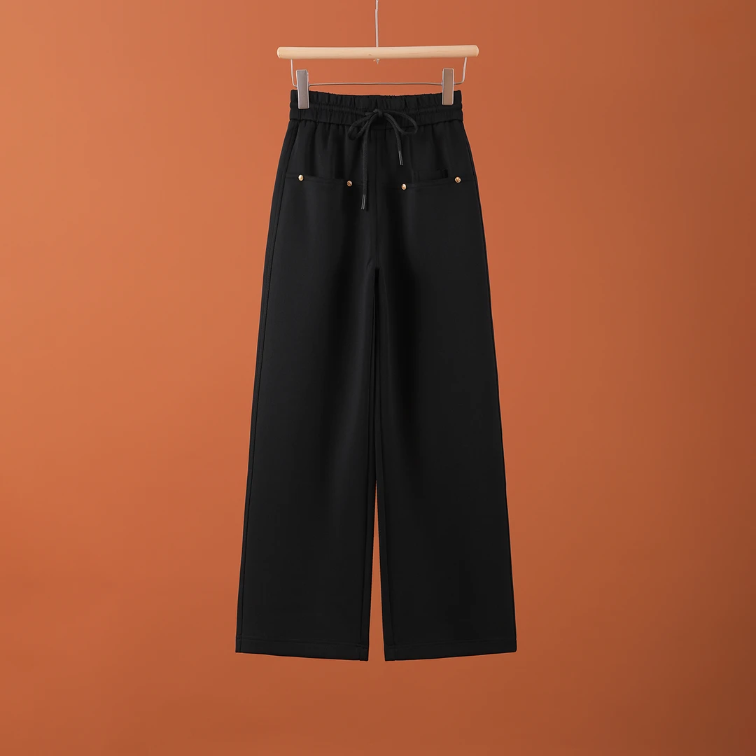 59827 品质柜货！软糯慵懒风！女款春秋高腰显高显瘦阔腿休闲裤