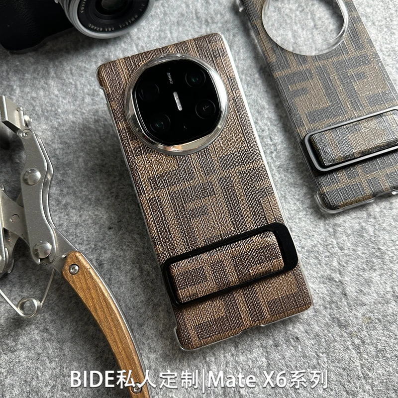 适用华为MateX6典藏版手工定制高档商务MateXT腕带支架超薄保护壳