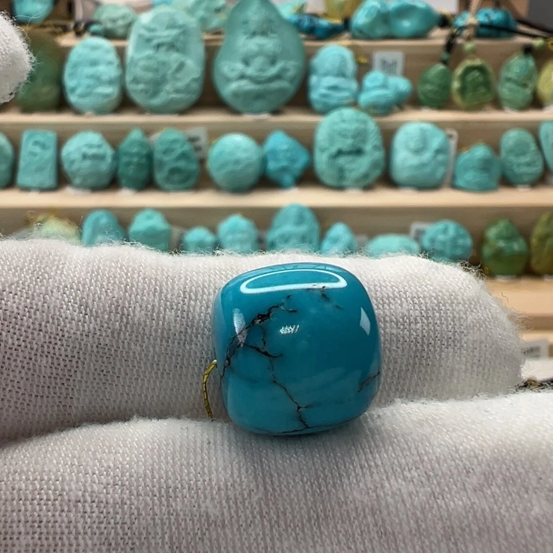 未镶嵌绿松石老型珠13.8x12.8mm