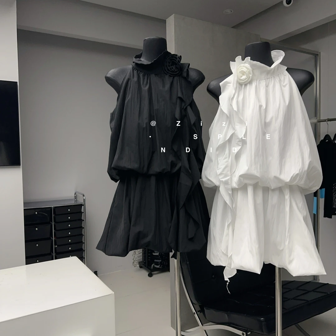 zizi（9826#）韩版设计感露肩连衣裙kc