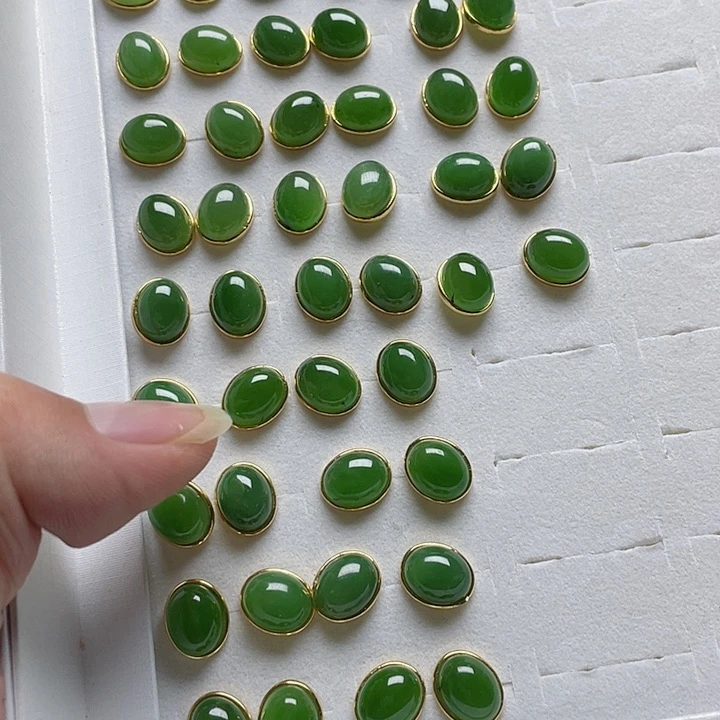 和田玉耳饰银S925镶嵌