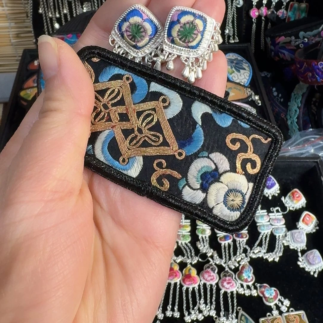 织绣琳*?民族风刺绣发夹