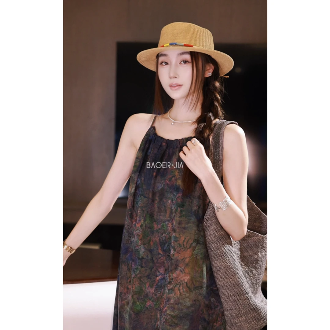 28-【莫奈裙】宝儿家含幂BE47025205夏季新款穿搭真丝香云纱连衣裙