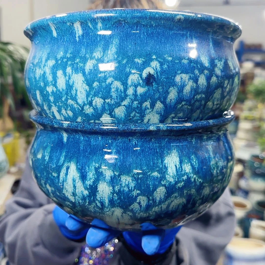 紫砂花盆高11口20