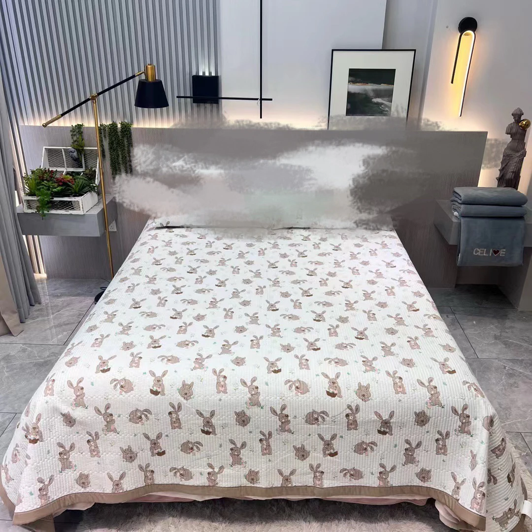 特价清水洗棉麻加厚夹棉床盖大尺寸多功能双面