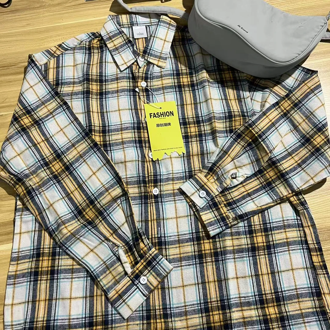 S80时尚休闲百搭经典格子衬衫情侣款