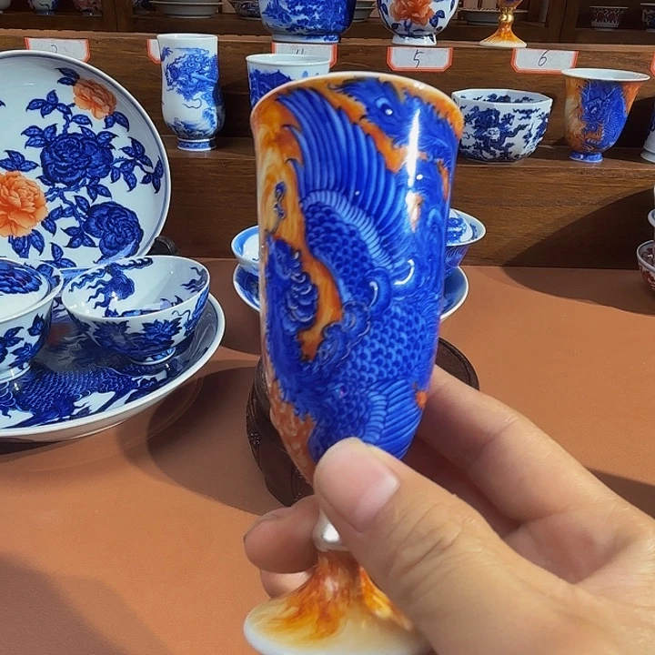 ****呀青花手工手绘加釉手凤纹