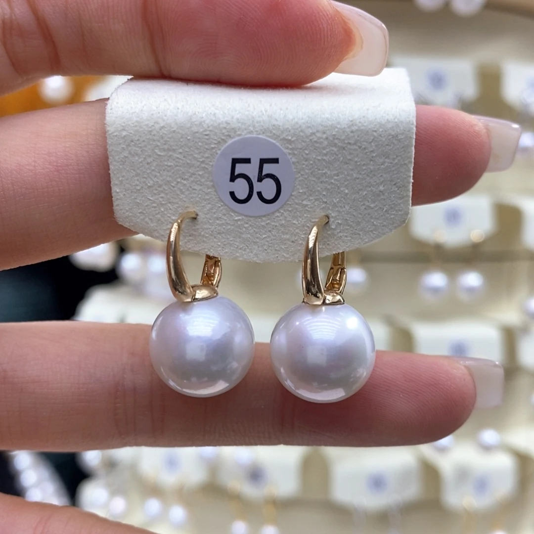 淡水珍珠耳饰18K金镶嵌