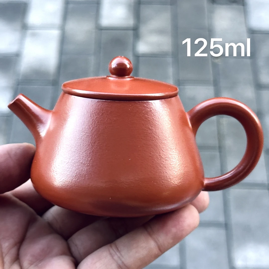 紫砂茶具潮州手拉壶朱泥小红泥石瓢120c壶原矿朱泥工夫茶手拉茶壶