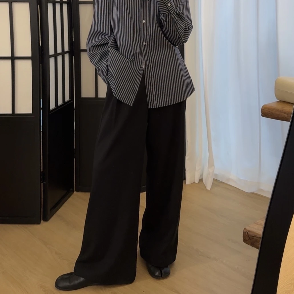 swx studio2店 经典返场 秋冬百搭经典松紧高腰西装裤