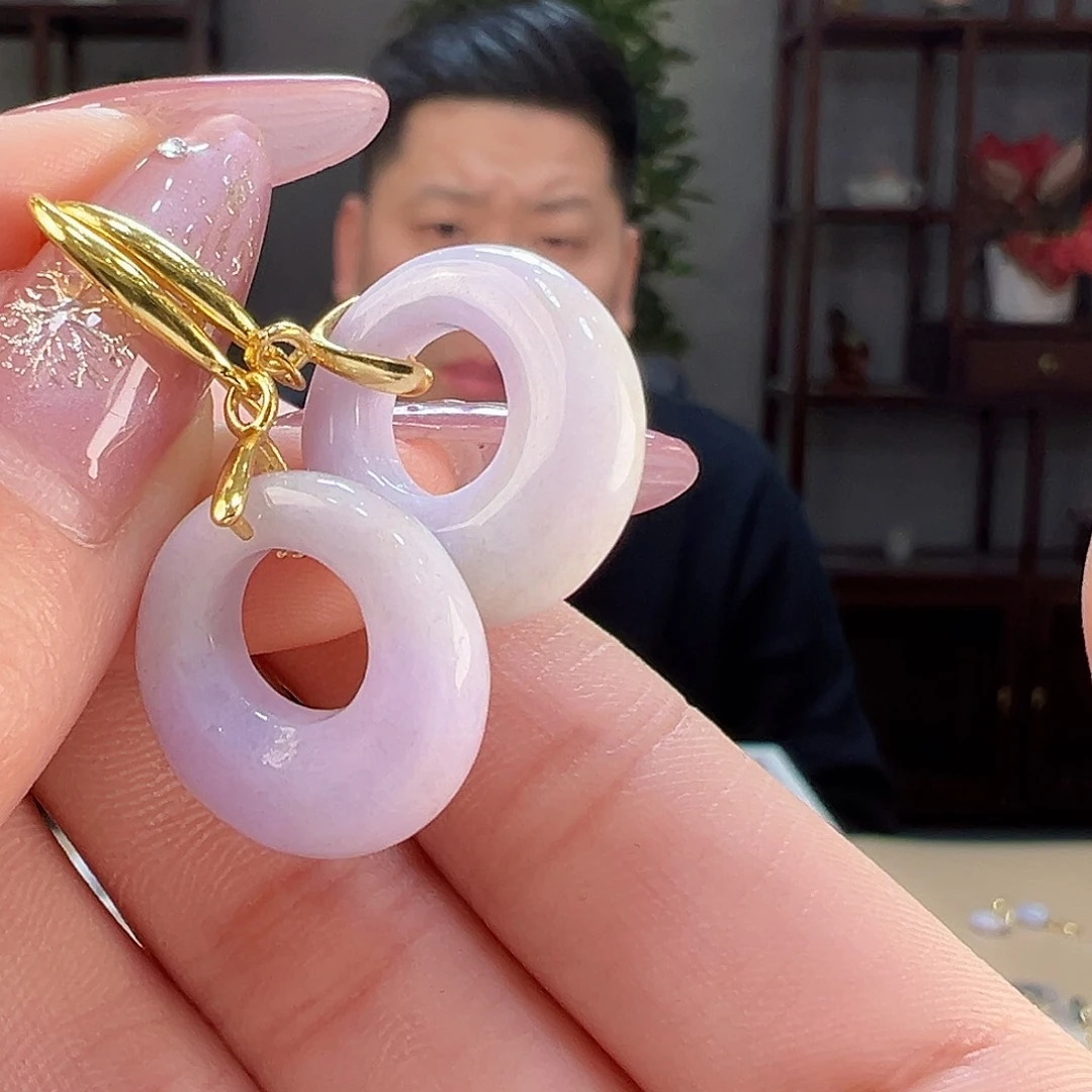 翡翠耳饰银S925镶嵌耳环13