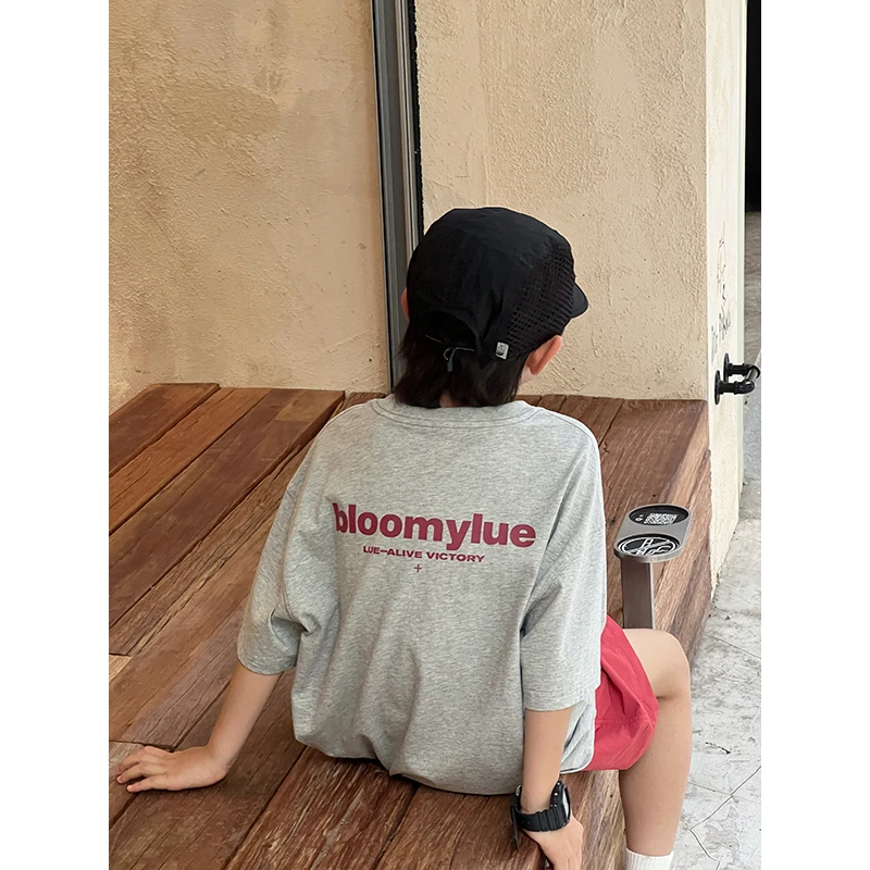 【现货】略略童装儿童半袖夏季纯棉字母印花T恤252TX3811