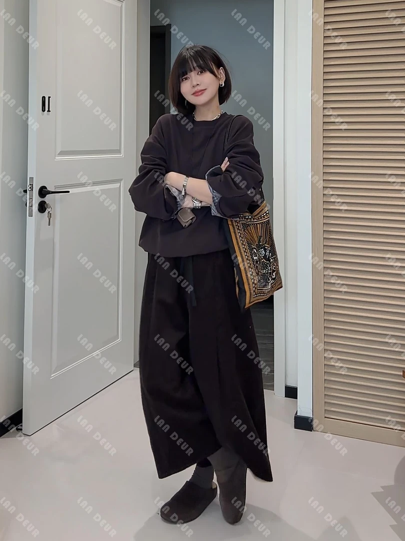【巴黎野蔷薇】灯芯绒八分裤气质时尚百搭阔腿休闲裤子女