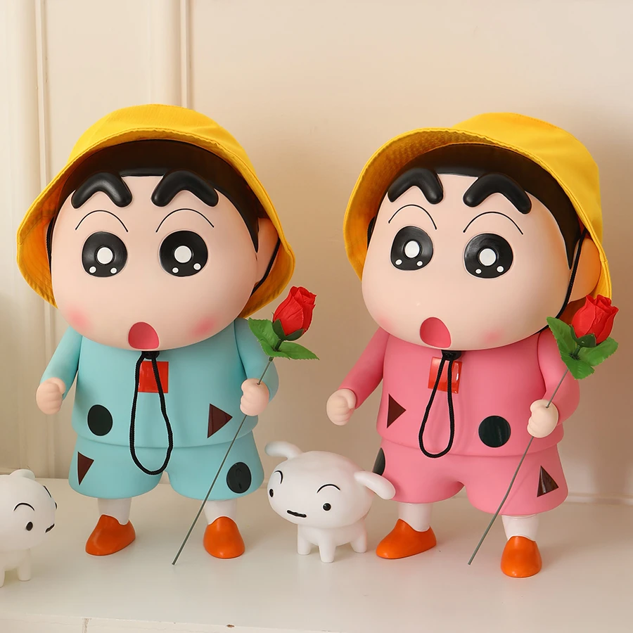 40厘米白色睡衣小新动漫模型卧室桌面可爱摆件搪胶存钱罐新家装饰