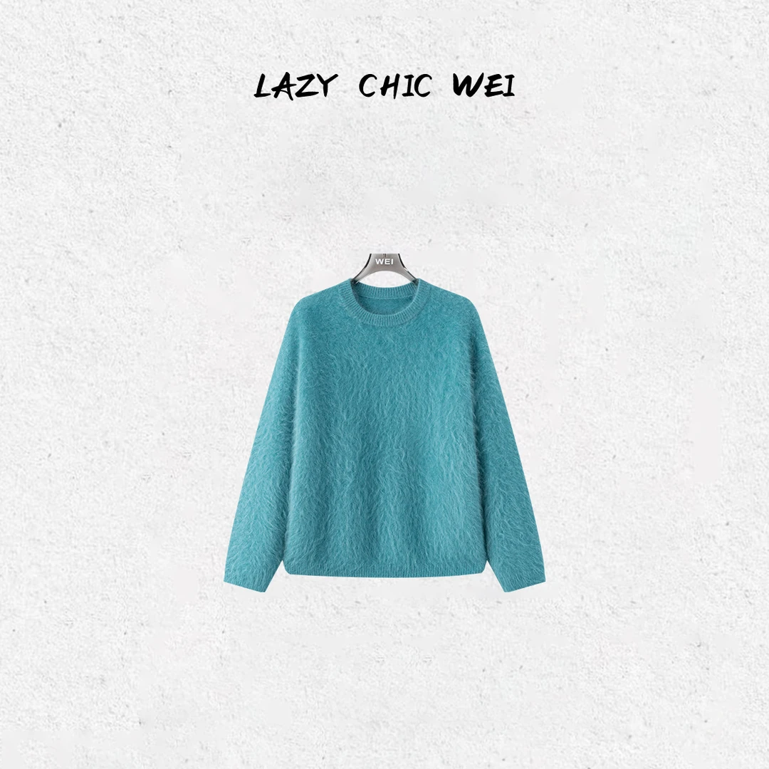 WEI“海洋之心”山羊绒高密拉绒极简保暖针织上衣2594SSW5868