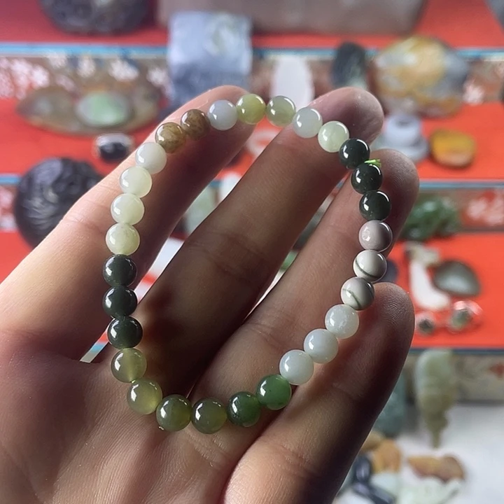 和田玉未镶嵌手链多宝女士小手链做数据特惠