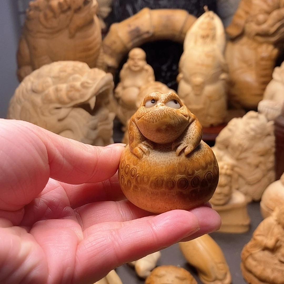 竹远**味竹根雕铃铛手把件