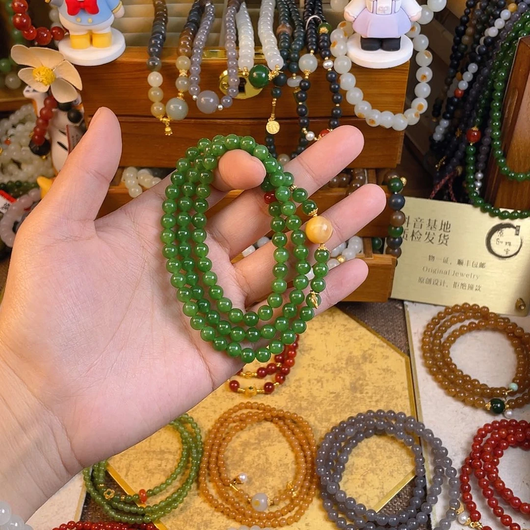 和田玉多圈手串未镶嵌