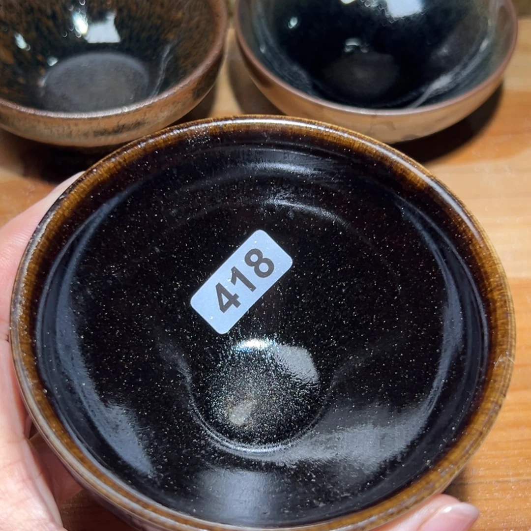 流***镜茶盏全手工原矿原釉建盏