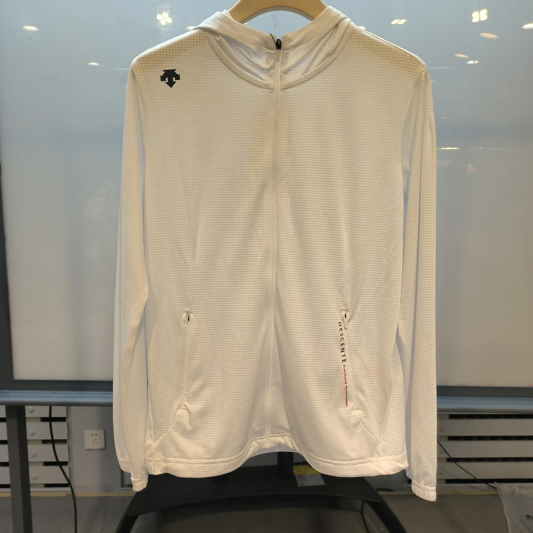 迪桑特DESCENTE白色网面连帽皮肤衣EKT52