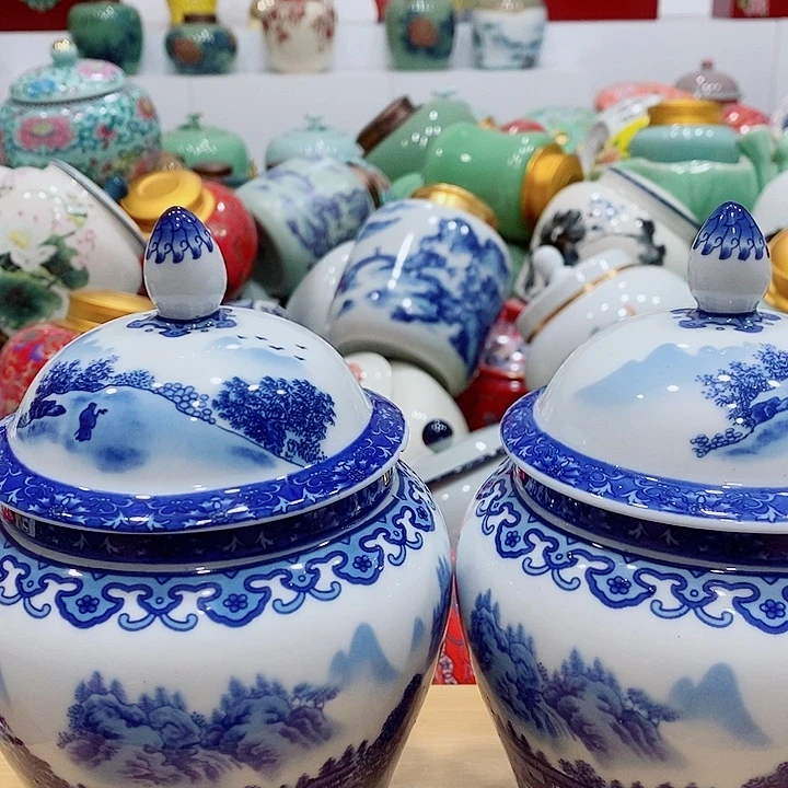 手工艺品钧瓷茶叶罐储存罐