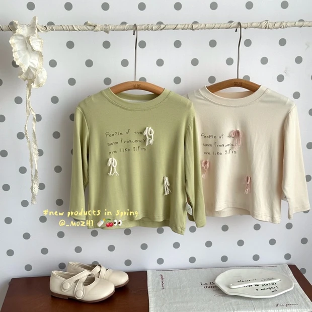 51303-MZ韩版蝴蝶结儿童打底衫